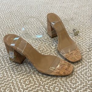 Bamboo clear strap heels